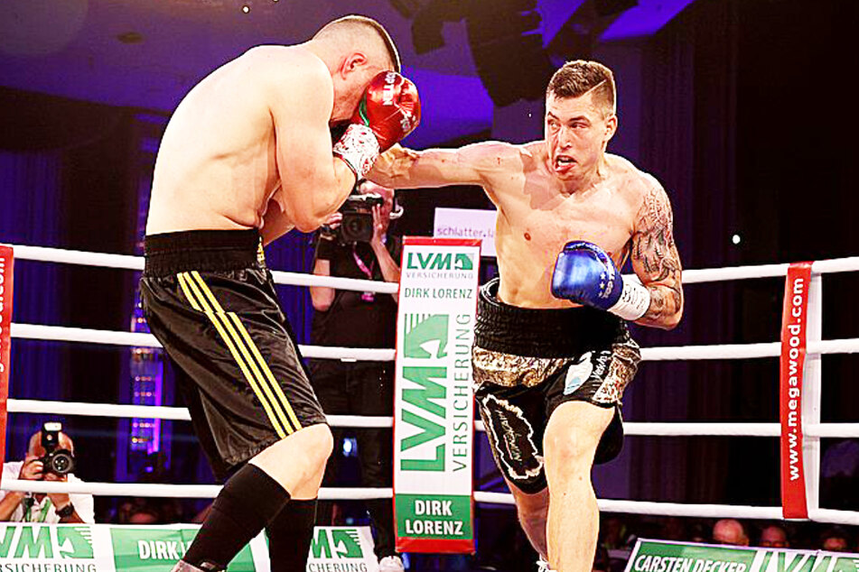 Tom Dzemski (re.) aus Görzig möchte sich am 1. April zum Europameister-Titel boxen.