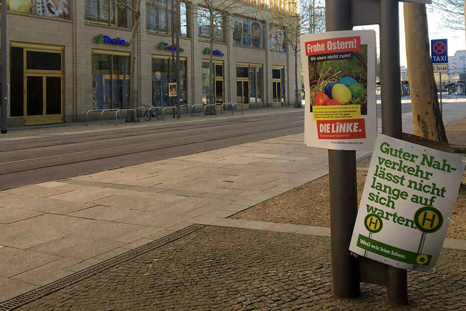 In Chemnitz wurden mehrfach Wahlplakate zerstört.