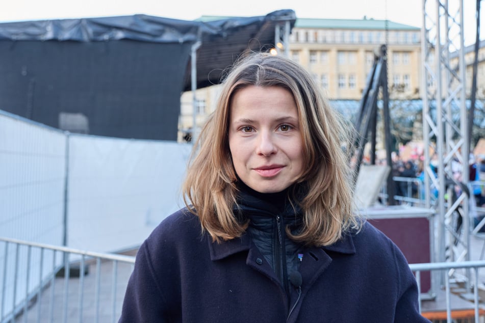 Aktivistin Luisa Neubauer Ende März bei der Demonstration gegen sexualisierte Gewalt gegen Frauen in Hamburg.