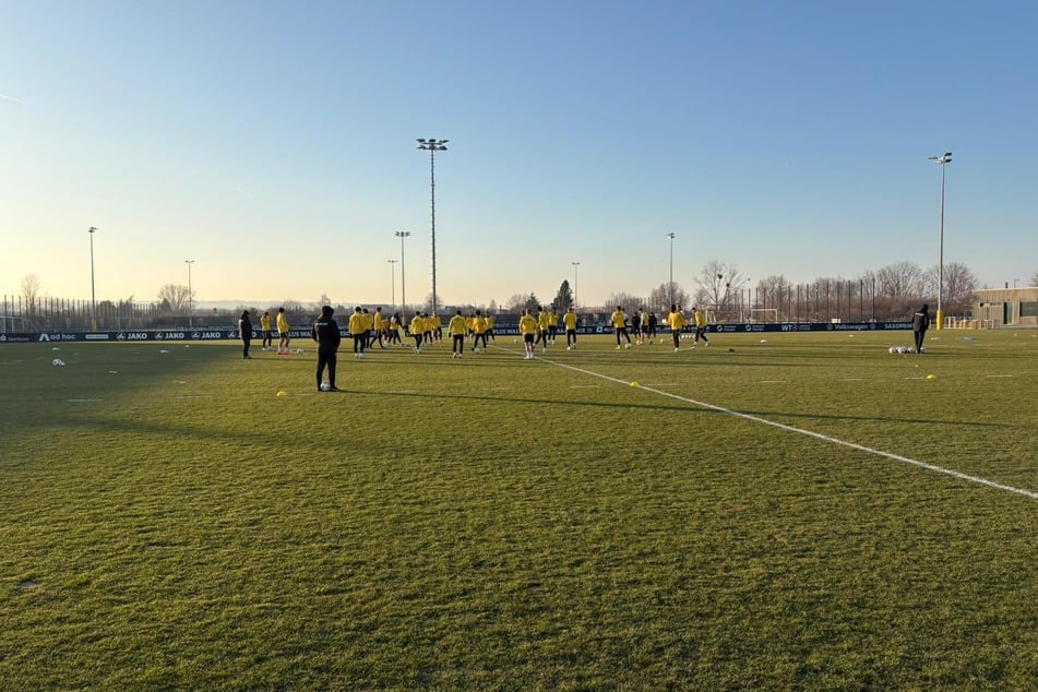 Eitel Sonnenschein im Dynamo-Training nach dem Heimsieg von Samstag.