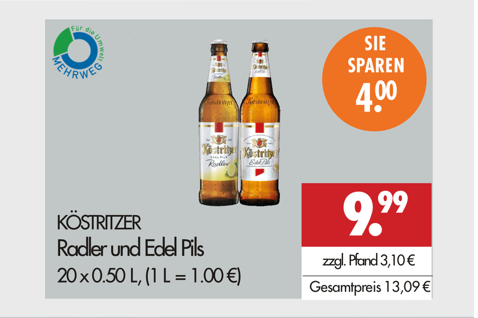 Köstritzer (Radler und Edel Pils)