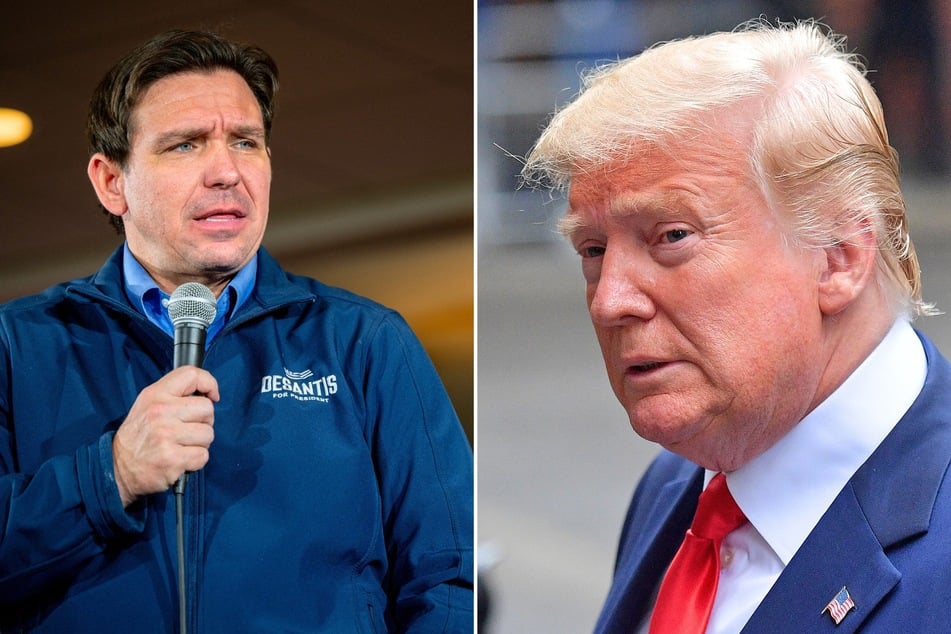 Donald Trump (r) revealed in a recent interview that it's "unlikely" he will add Ron DeSantis to his cabinet after the governor dropped out of the race.
