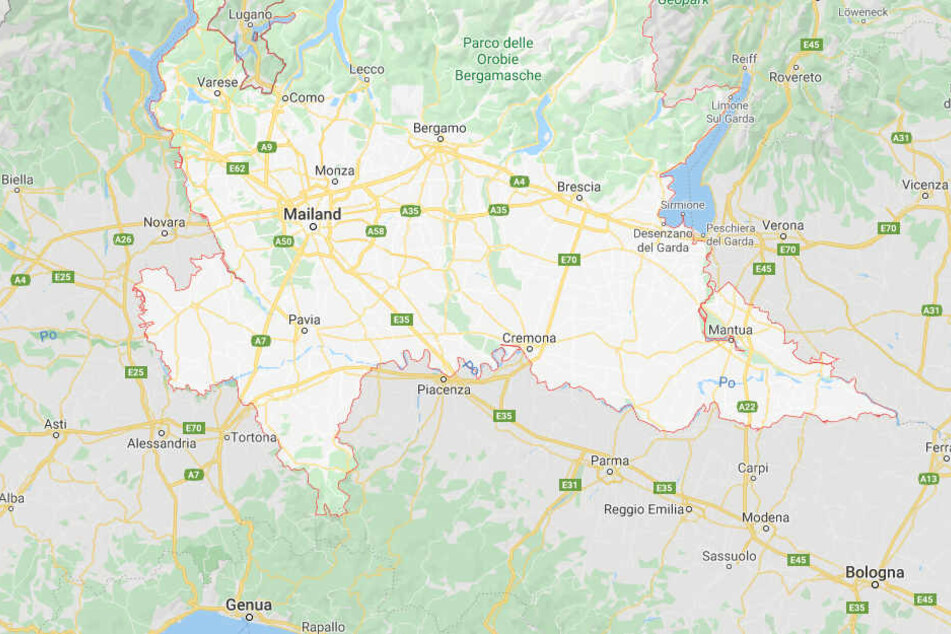 Die Region Lombardei im Norden Italiens.