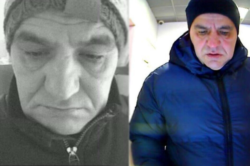 Die Polizei sucht mit diesen beiden Fotos nach dem Betrüger.