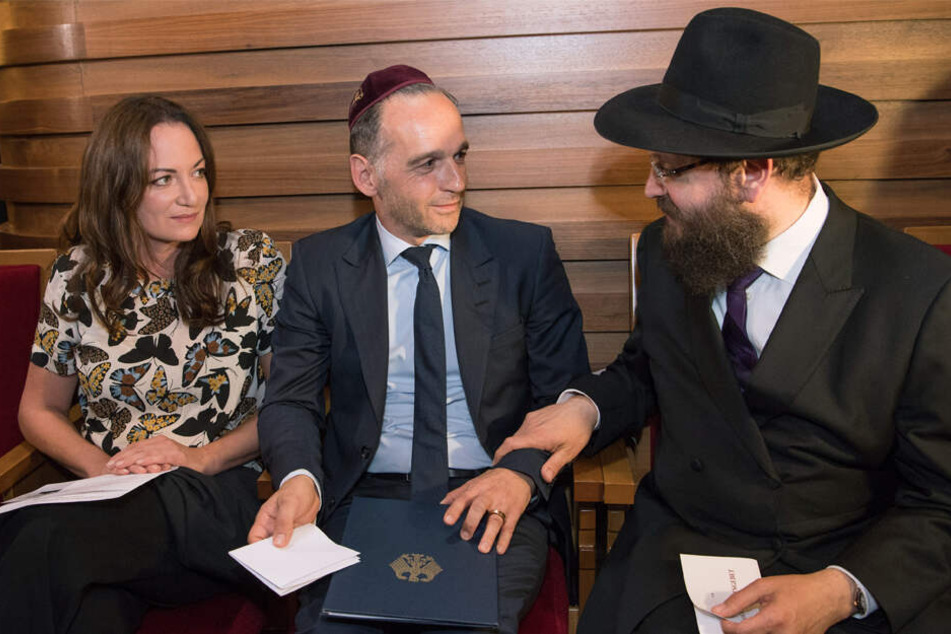 Teichtal (rechts) mit Außenminister Heiko Maas und dessen Lebensgefährtin Natalie Wörner.