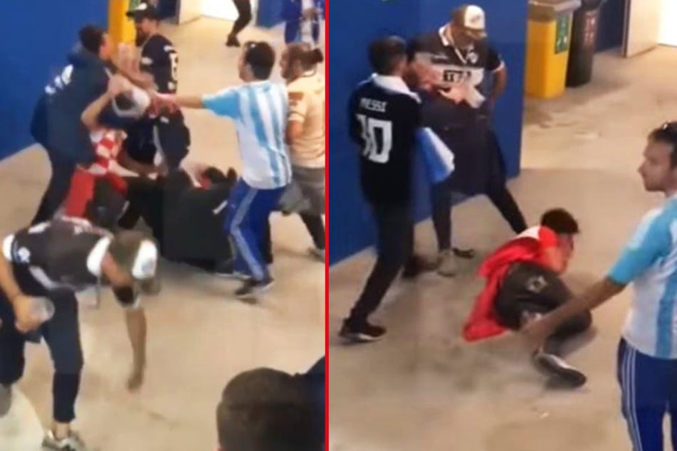 Brutale Attacke! Argentinische Fans prügeln auf Kroaten ein