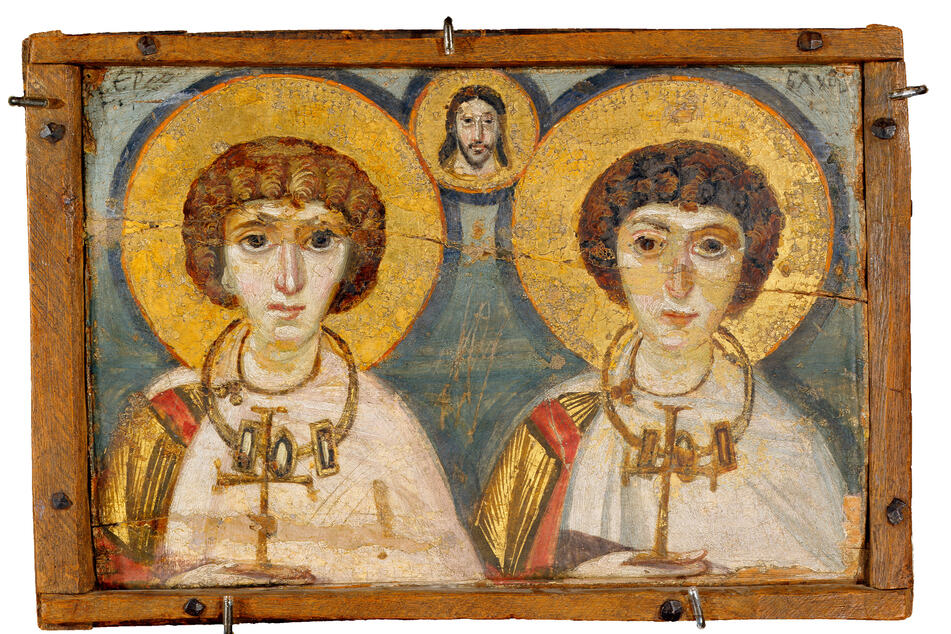 Das vom Pariser Louvre zur Verfügung gestellte Bild zeigt das Ikonen-Bild "Saint Serge und Saint Bacchus" aus dem "Bohdan und Varvara Khanenko"-Museum in Kiew.