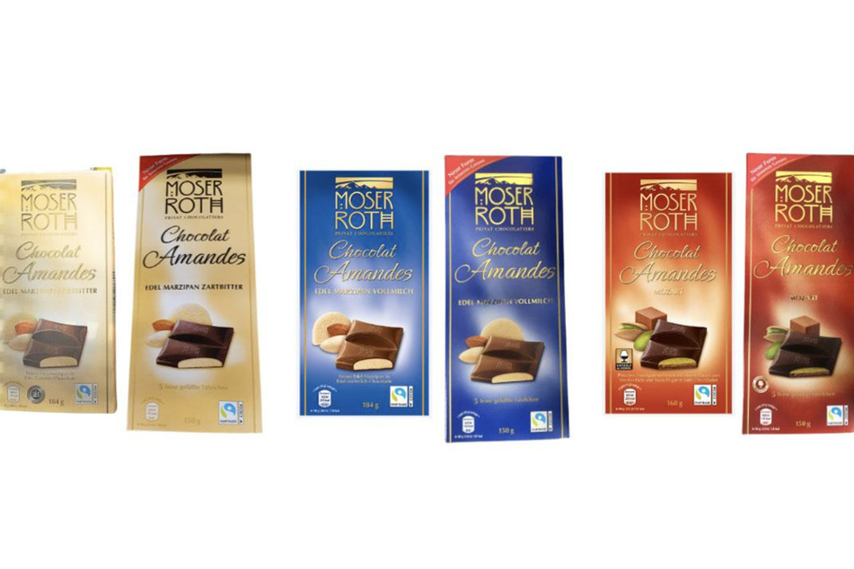 Mit diesen Schokoladensorten der Reihe "Chocolat Amandes" von der Eigenmarke Moser Roth hintergeht Aldi Nord seine Kunden gewaltig.