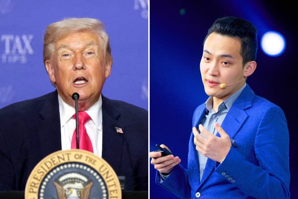 On Wednesday, billionaire Justin Sun (r.) filed a fraud lawsuit against a cryptocurrency platform owned by President Donald Trump and his two eldest sons.