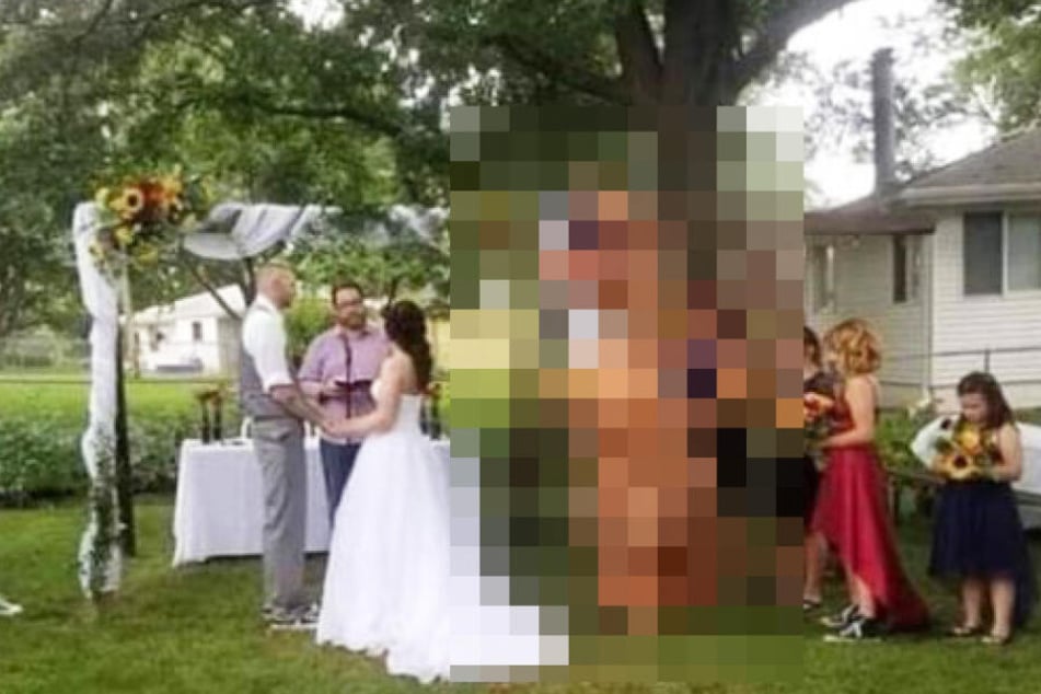 Hochzeitsoutfit Aufblasbarer Dinosaurier Als Outfit Auf Einer
