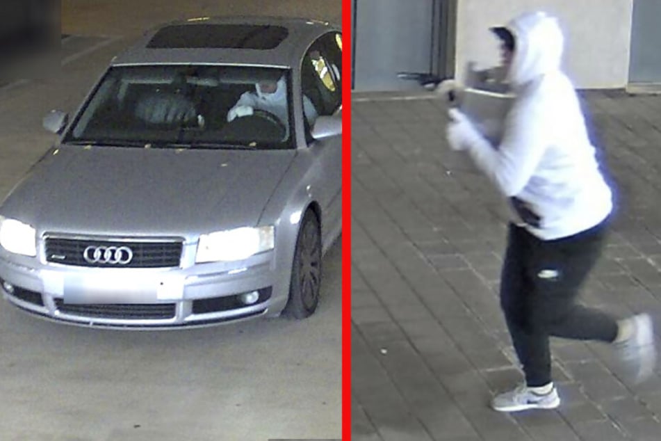 Der Täter flüchtete mit einem silberfarbenen Audi A8.