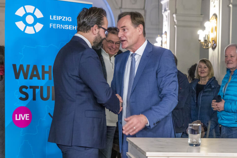 Jung und Gemkow nach Verkündung des Wahlergebnisses.