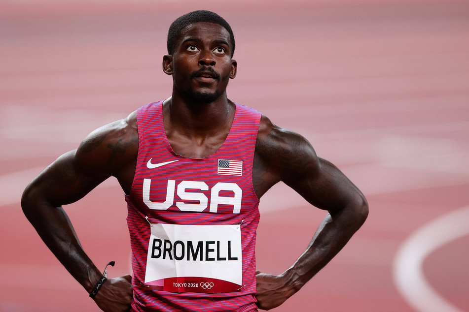 Trayvon Bromell of Team USA ran the first leg of their loss in the 4x100-meter semifinal.