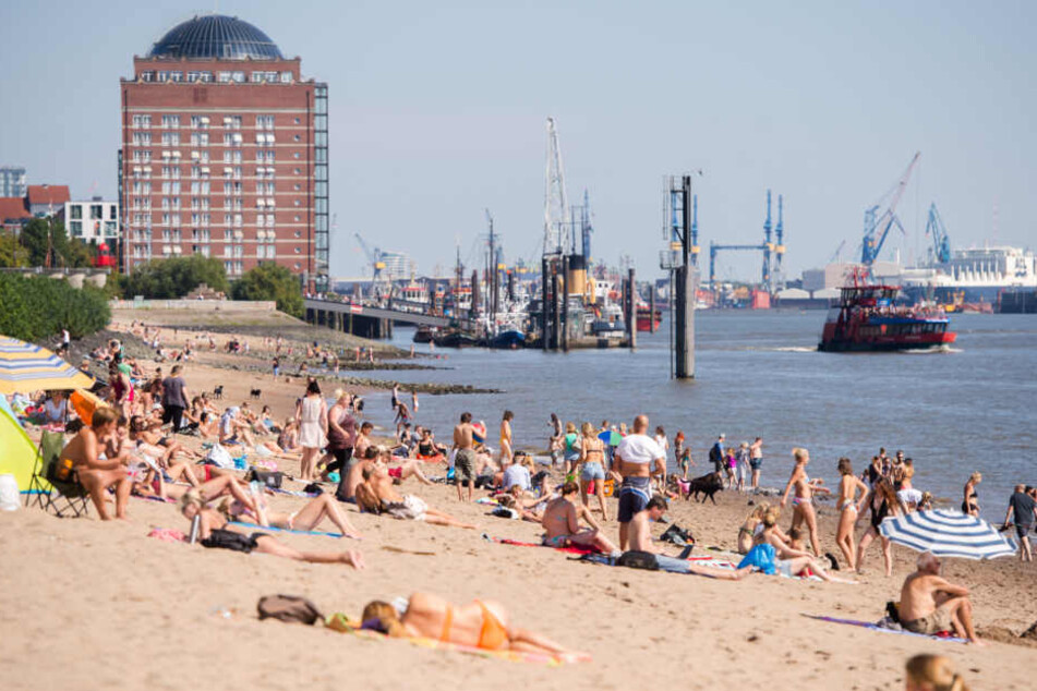 Der Elbstrand ist bei gutem Wetter sehr beliebt.