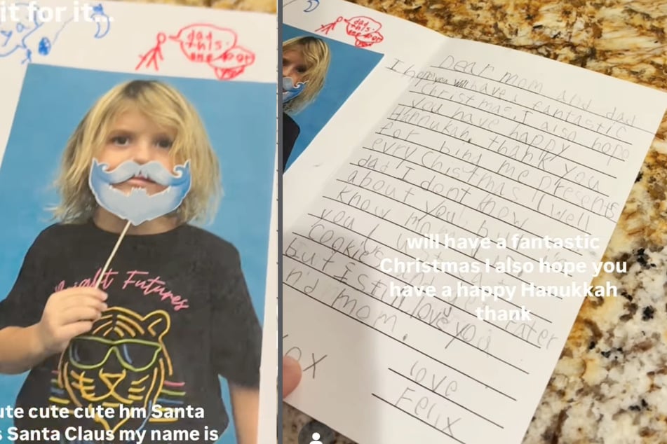 Der kleine Felix (6) verfasste für seine Eltern eine ziemliche ehrliche Weihnachtskarte.