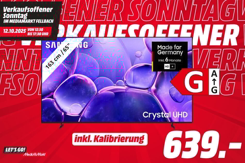 65-Zoll Samsung-Fernseher GU65U8079F für 639 Euro (inkl. Kalibrierung).