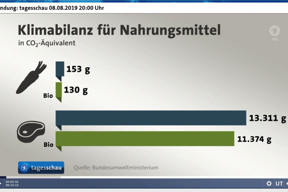 Obst und Gemüse verursachen wesentlich weniger Treibhausgase als die Fleisch-Produktion.
