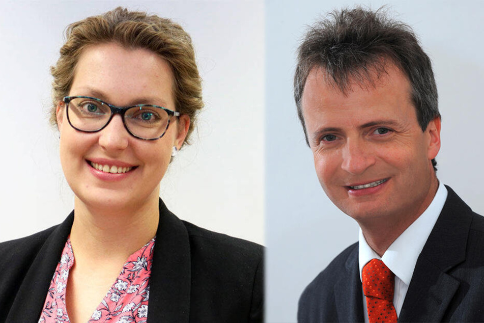 SWCZ-Sprecherin Vicky Loske (34) und TU-Sprecher Mario Steinebach (54).