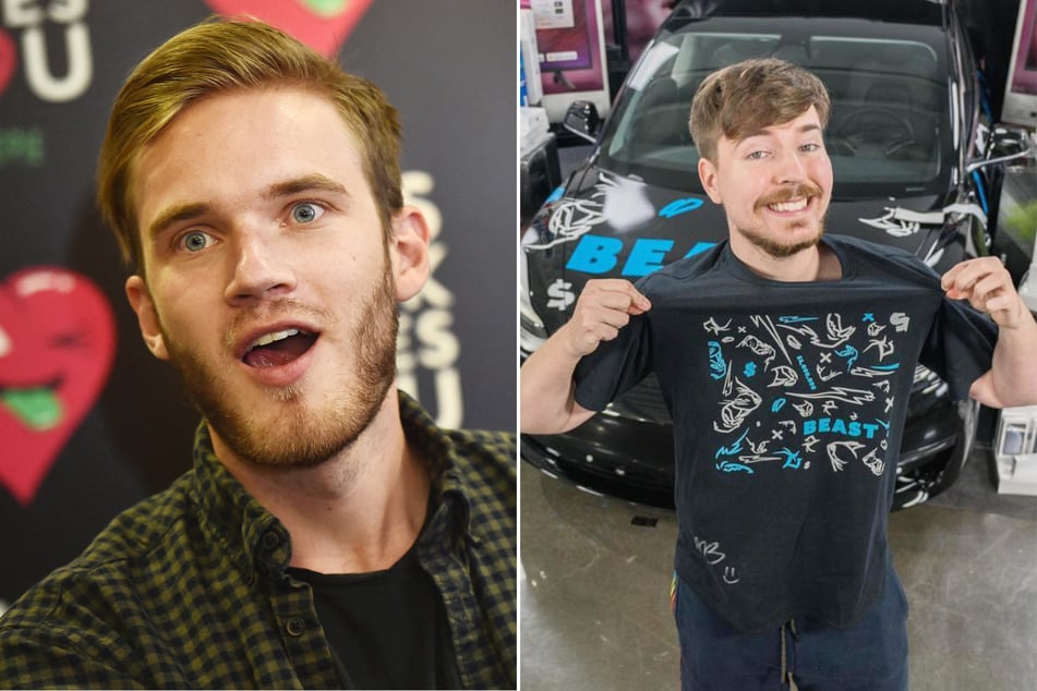 Jimmy "MrBeast" Donaldson (r.) has surpassed fellow influencer PewDiePie in most video views on YouTube after reaching over 29 billion.