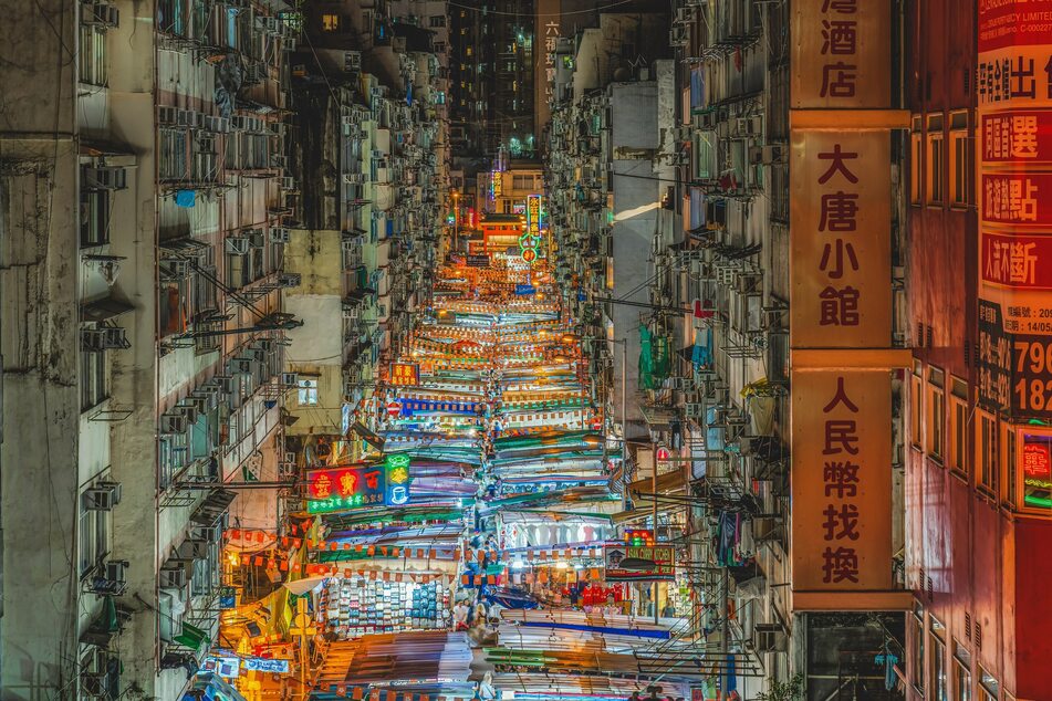Temple Street is home to the most famous night market in Hong Kong (stock image).