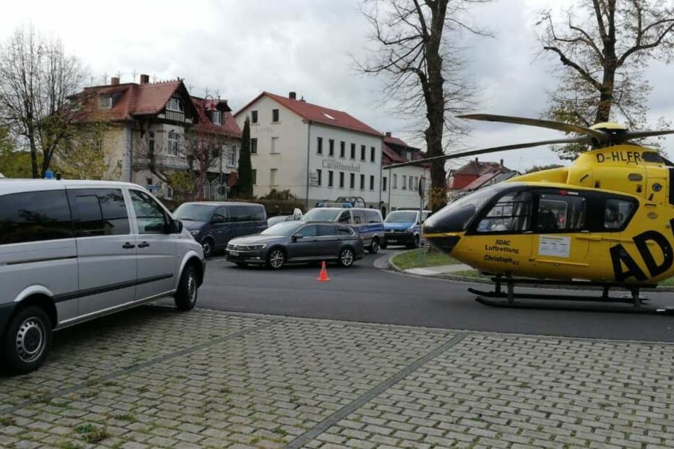 Auch ein Rettungshubschrauber landete am Einsatzort.