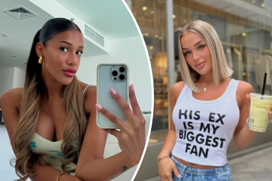Viele Trash-TV-Fans werten dieses Shirt von Emmy Russ (26, r.) als klare Provokation gegenüber Vanessa Nwattu (25).