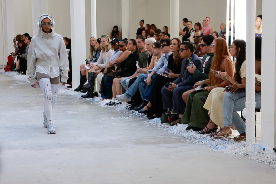 A model walks the runway at the Jane Wade show during New York Fashion Week on September 11, 2024 in New York City.