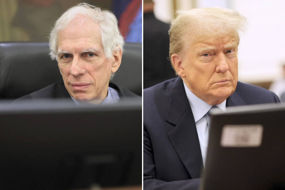 Judge Arthur Engoron (l.) threatened Donald Trump with serious consequences, including possible jail time, if he continues to violate a partial gag order.