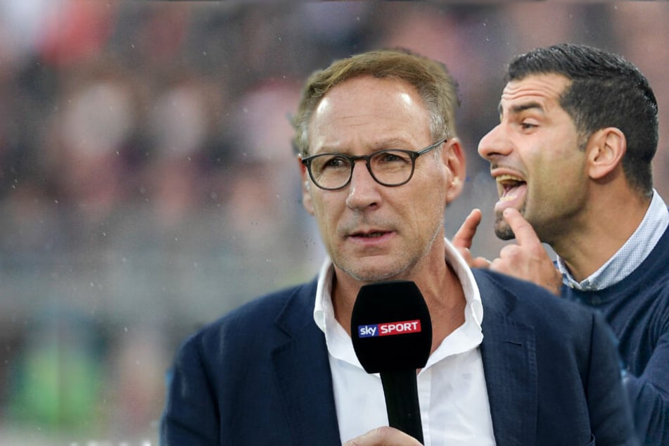 Lilien-Präsident Fritsch (li.) sieht in Sachen Vertrags-Verlängerung von Coach Dimitrios Grammozis (re.) alles "im grünen Bereich".