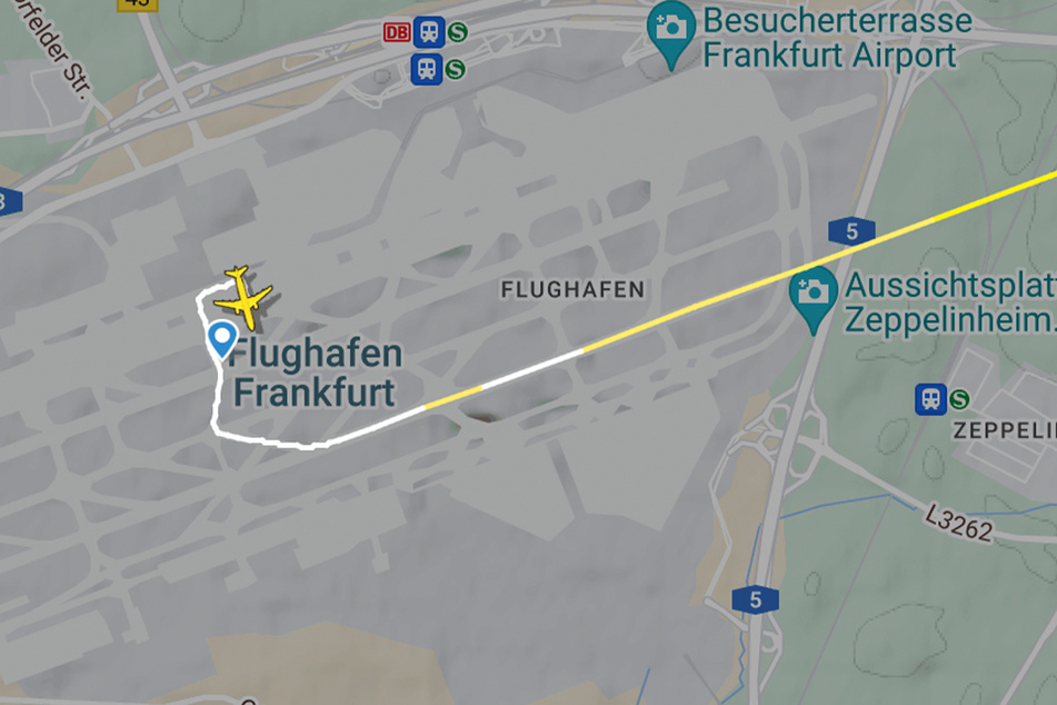 Auf kürzestem Weg erreichte der Flieger die Parkposition am Frankfurter Flughafen.