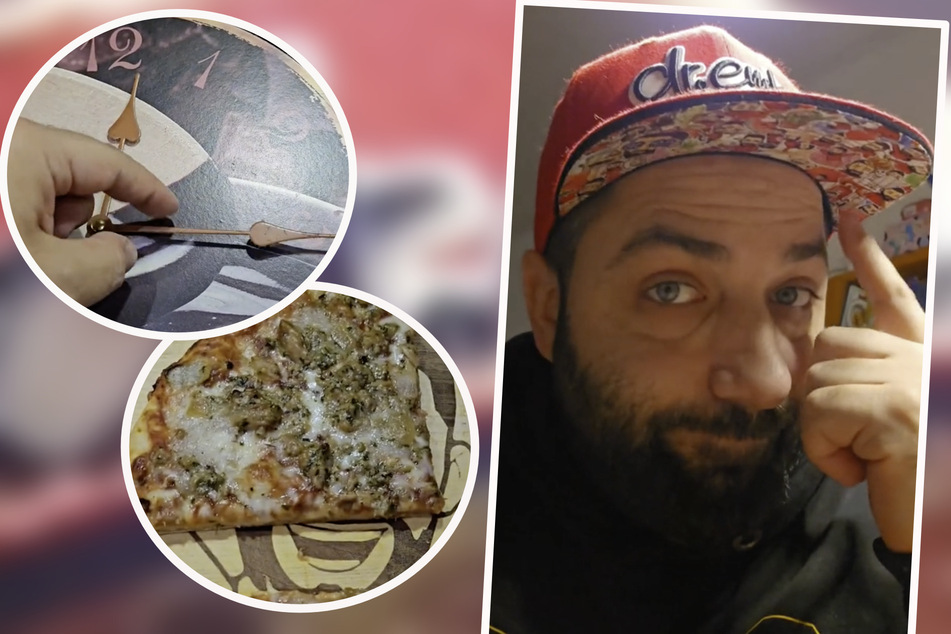 TikTok-Star Markus Hanschke (37) erklärt die Uhrzeit mithilfe einer Pizza.