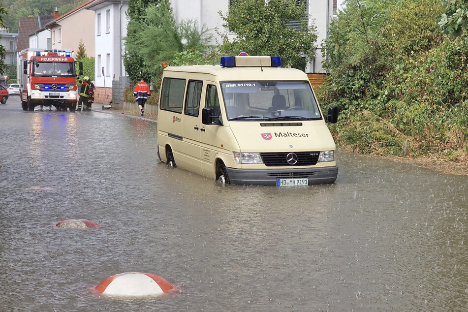 In Wiesloch standen Keller und Straßen unter Wasser.