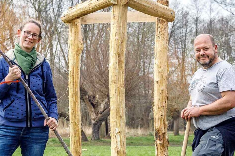 Dresdens Grünen-Chefin Susanne Krause (36) und Neumitglied Knut-Ivo Schulz (54).