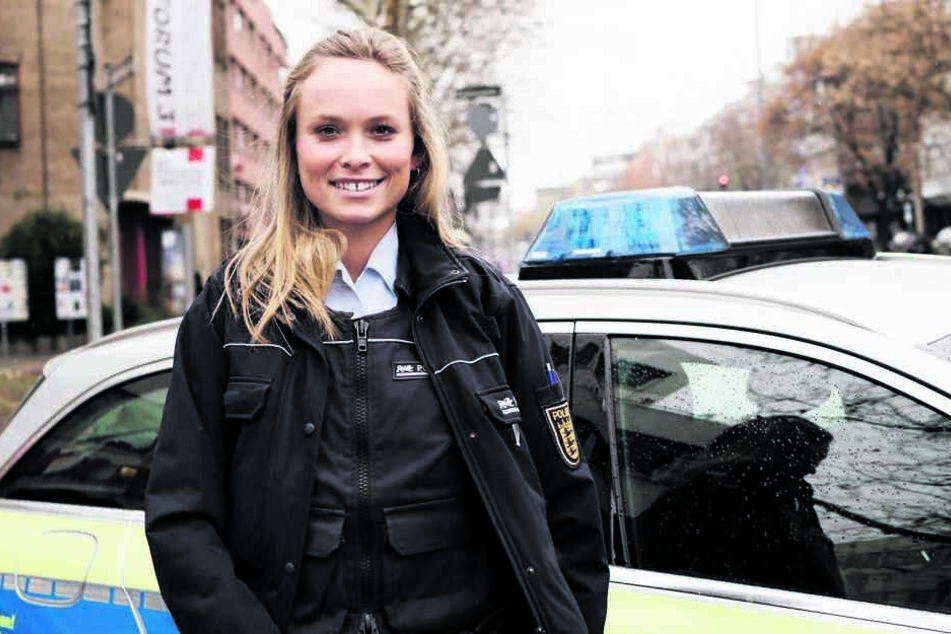 Die gebürtige Dresdnerin Nadine Berneis (28) jagt als Polizeihauptmeisterin in Stuttgart Verbrecher.
