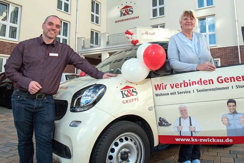 Jan Hempel (39) vom Pflegedienst der Tagespflege und Romy Köhler (52), die Leiterin der Tagespflege.