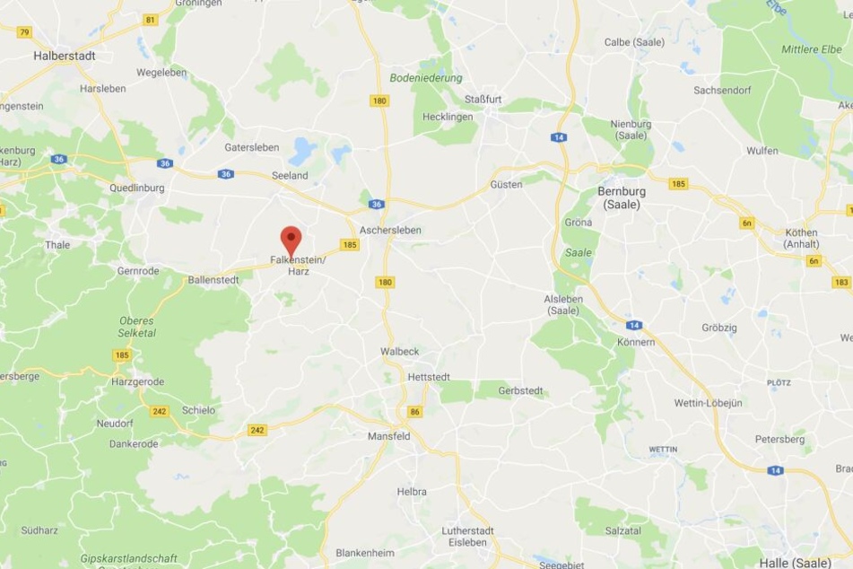 Der Unfallort liegt in Ermsleben, einem Ortsteil von Falkenstein im Harz.
