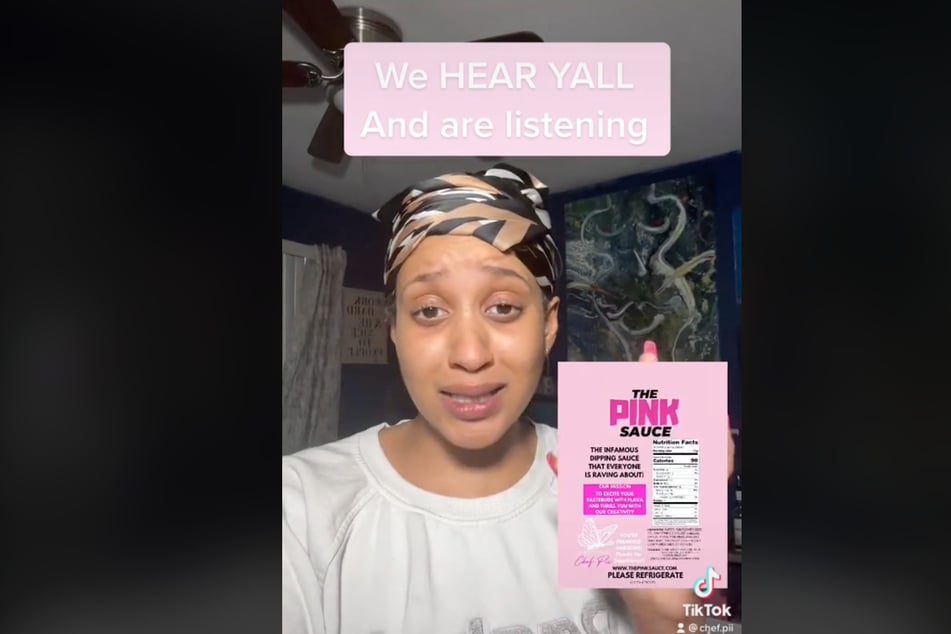 Pink Sauce creator Chef.pii addressing some issues with her product's sizing.