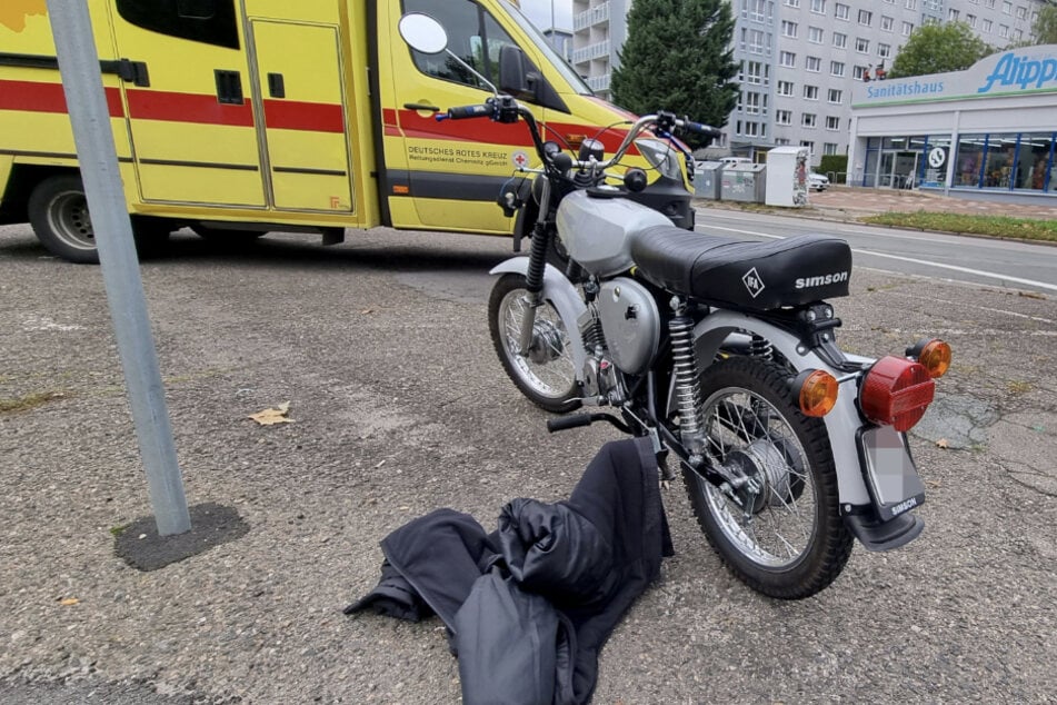 Simson-Unfall in Chemnitzer Innenstadt