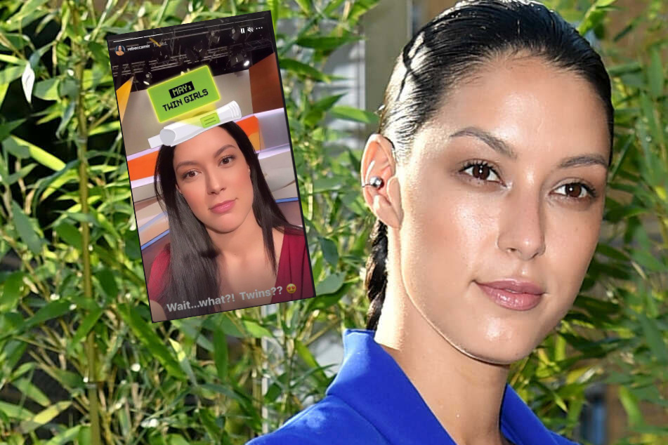 Fotomontage: Erwartet Model und Moderatorin Rebecca Mir (29) etwa Zwillinge? Das behauptet zumindest ein von ihr genutzter Instagram-Filter.