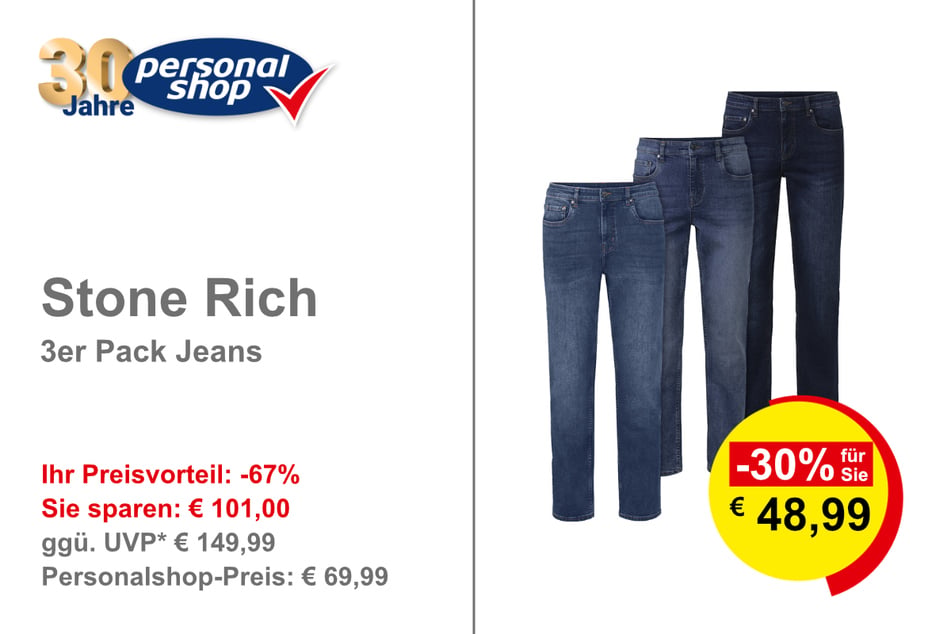 Stone Rich 3er Pack Jeans für Herren