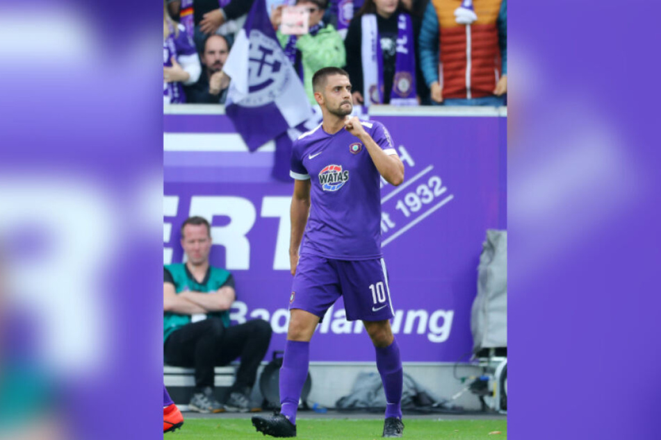 Zwei Mal traf Dimitrij Nazarov gegen Dynamo Dresden.
