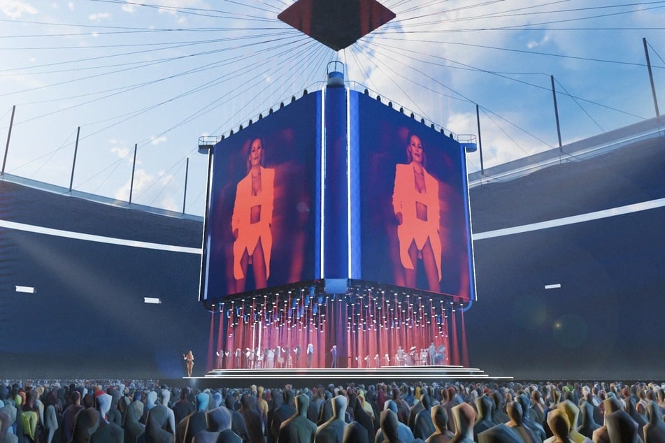Auf dieser 360-Grad-Bühne kommt die Sängerin ihren Fans ganz nah.