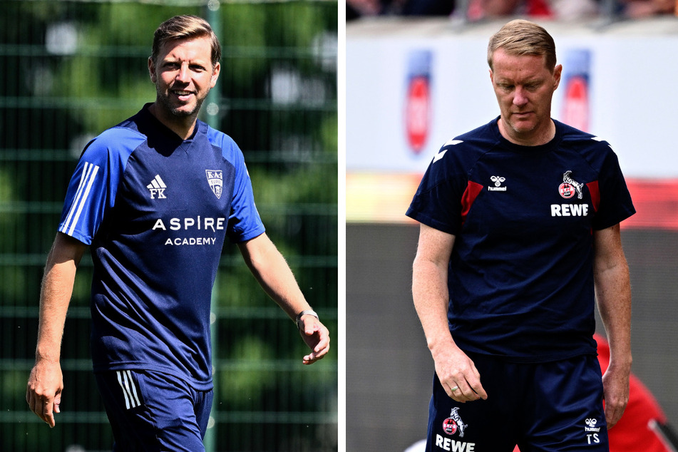 Florian Kohfeldt (41, l.) galt schon einmal als heißer Kandidat als Trainer beim Kiezklub, Timo Schultz (46) stand schon einmal an der Seitenlinie des FCSP.