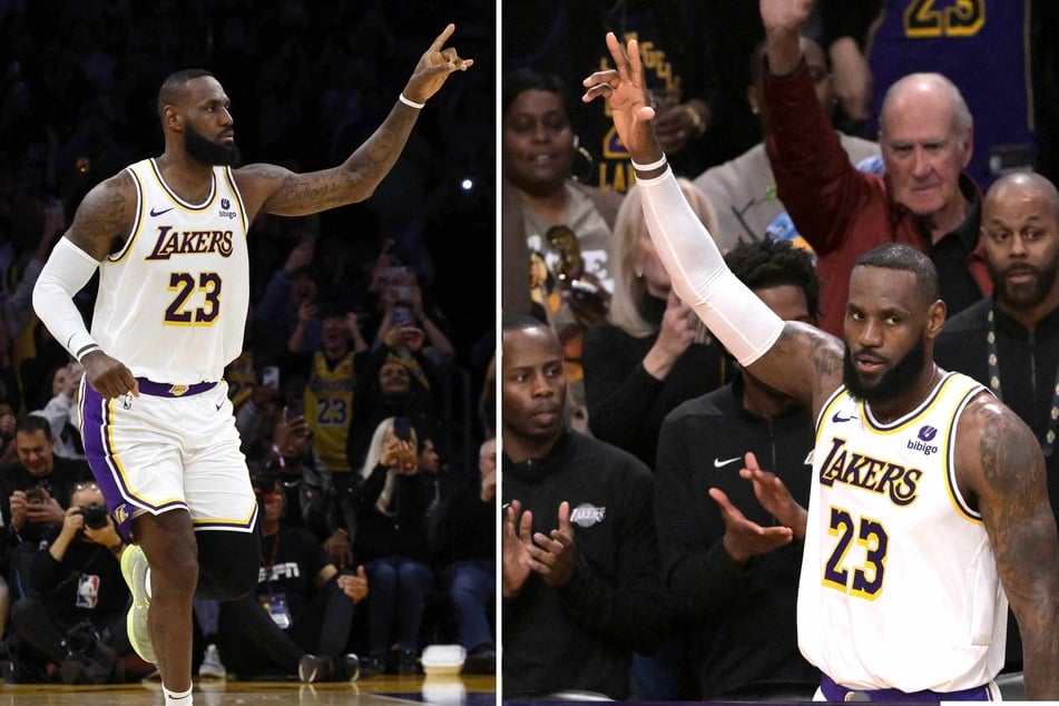 LeBron James of the Los Angeles Lakers scored his 40,000th career point against the Denver Nuggets at Crypto.com Arena on Saturday.