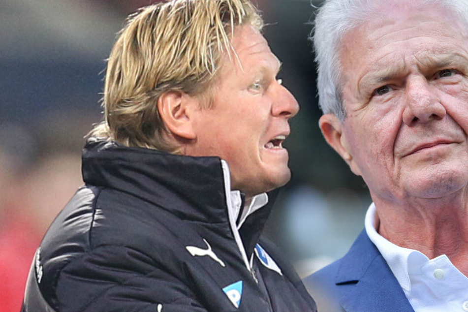 Ehemaliger TSG Hoffenheim-Trainer Markus Gisdol (l.) stärkt seinem alten Weggefährten Dietmar Hopp (r.) den Rücken.