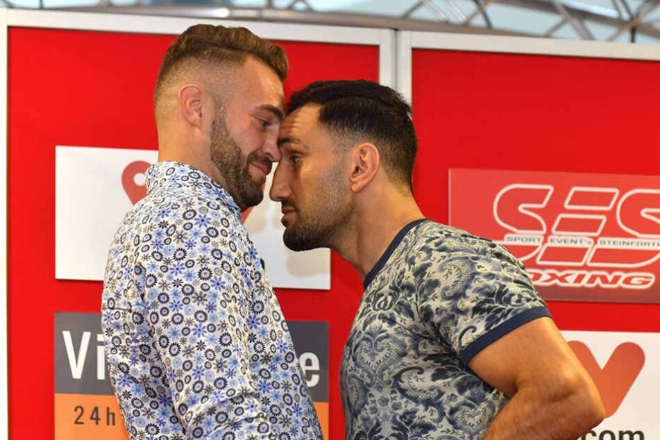 Dominic Bösel (l.) bekam die Stirn von Karo Murat ab, blieb aber cool.