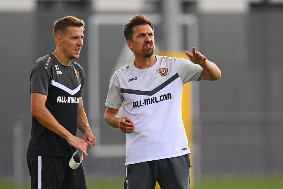 Niklas Hauptmann (l.) und Thomas Stamm werden gegen die Hertha-Bubis testen.