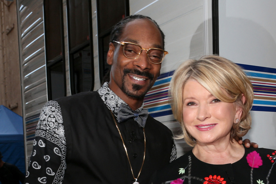 Rapper Snoop Dogg and Martha Stewart at The Comedy Central Roast of Justin Bieber in March 2015 in Los Angeles, California.