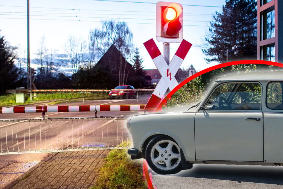 Haltesignal ignoriert: Trabi-Fahrer kracht gegen Schranke und fährt davon