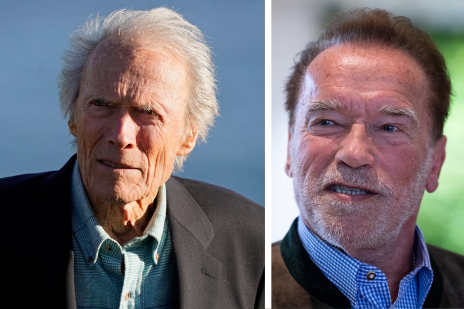 Arnold Schwarzenegger (75, r.) hat Oscar-Preisträger Clint Eastwood (93) beste Glückwünsche ausgerichtet.